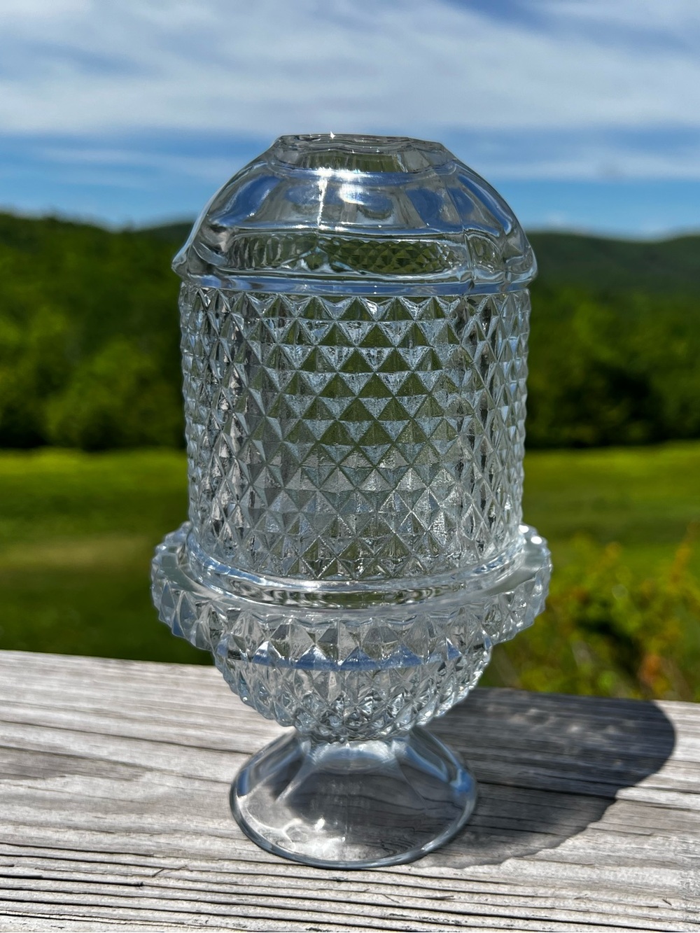 VTG- Viking Diamond Point Glimmer Fairy lamp-Clear UV Reactive-RARE- SEE PHOTOS